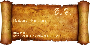 Babos Herman névjegykártya